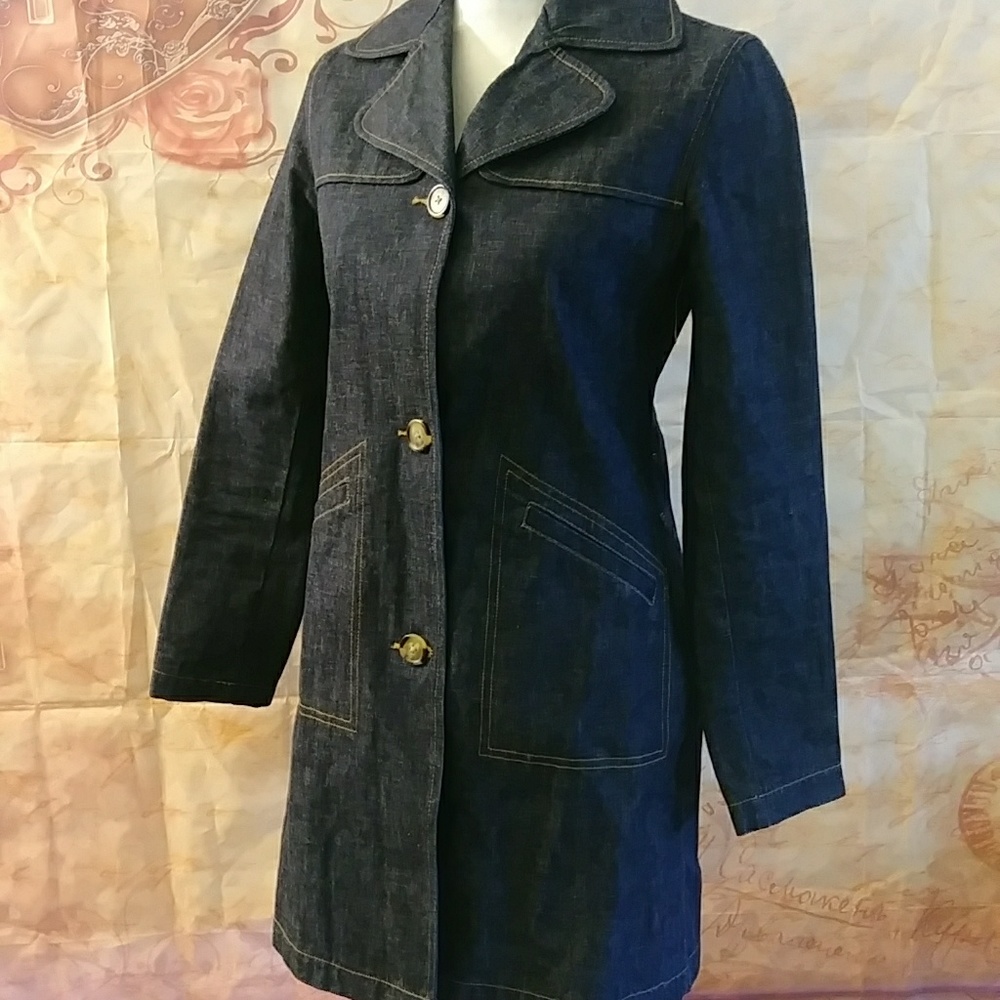 Old Navy long denim jacket coat XS Never worn